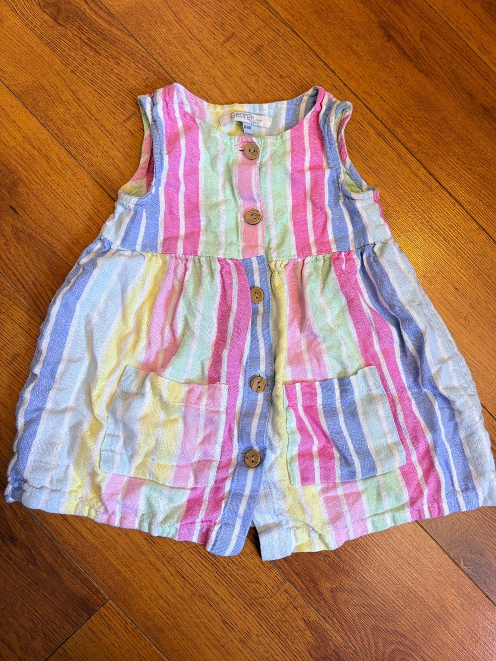 🌼3/$20 Striped Pastel Button-Front Toddler Dress